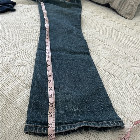 y2k Seven7 Women's Boot Cut Jeans - Blue with Gold Accents - Picture 9 of 10